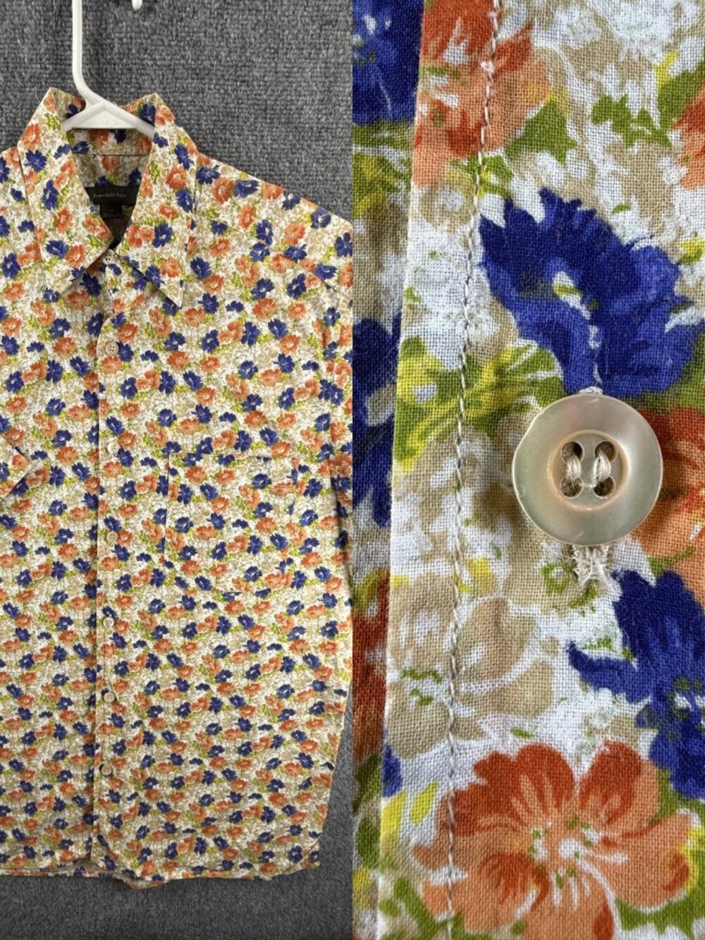 Ermenegildo Zegna Floral Colorful Button Up Shirt Medium Cotton Woven Painted